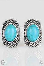 Load image into Gallery viewer, Bedrock Bombshell Blue Clip On Earrings