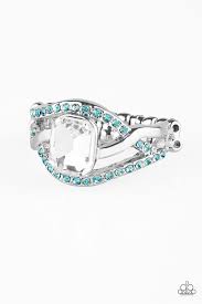 Bling It On Blue Skinny Band Ring - Angie's $5.00 Bling