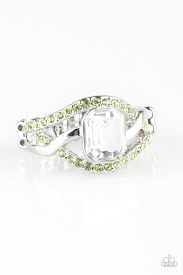 Bling It On Green Skinny Band Ring