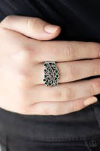 Load image into Gallery viewer, Bling Swing Green Skinny Band Ring
