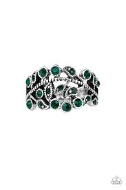 Bling Swing Green Skinny Band Ring