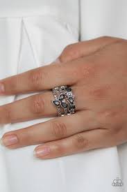 Blink Back the Tiers Silver Ring - Angie's $5.00 Bling