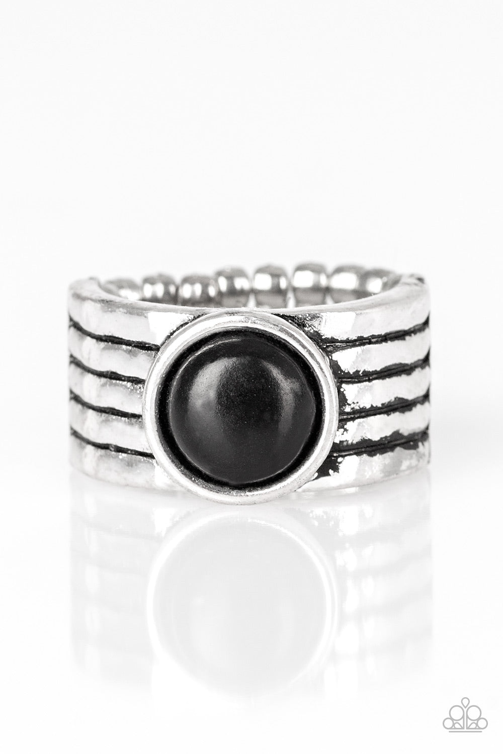 Blooming Badlands Black Ring - Angie's $5.00 Bling