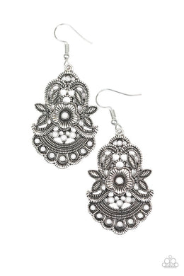Blooming Bora Bora Silver Earrings - Angie's $5.00 Bling
