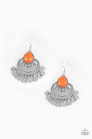 Bodaciously Boho Orange Earrings
