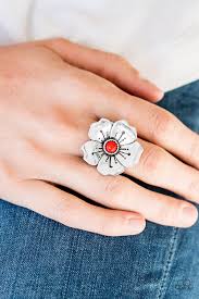 Boho Blossom Red Ring - Angie's $5.00 Bling