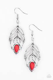 Bold Little Bird Red Earrings