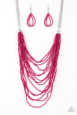 Bora Bombora Pink Seed Bead Necklace