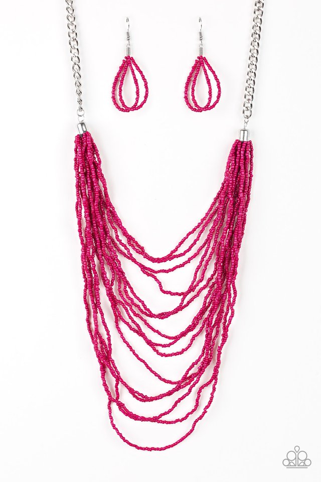 Bora Bombora Pink Seed Bead Necklace