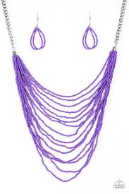 Bora Bombora Purple Seed Bead Necklace - Angie's $5.00 Bling