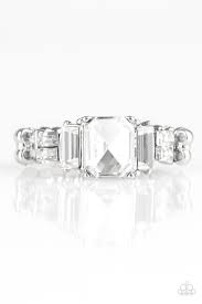 Born to Rule White Skinny Band Ring