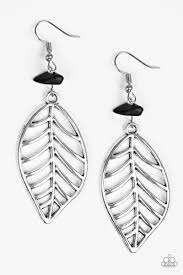 Bough Out Black Earrings