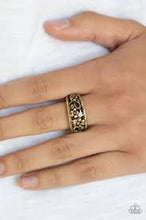 Load image into Gallery viewer, Breezy Blossoms Brass Skinny Band Ring