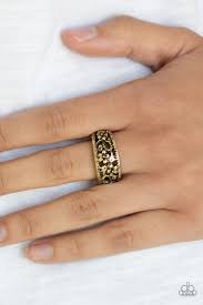 Breezy Blossoms Brass Skinny Band Ring