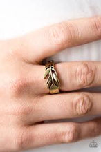 Load image into Gallery viewer, Bright As A Feather Brass Skinny Band Ring