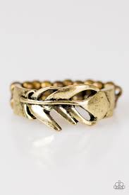 Bright As A Feather Brass Skinny Band Ring