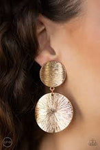 Load image into Gallery viewer, Bright On Cue Gold Clip On Earrings