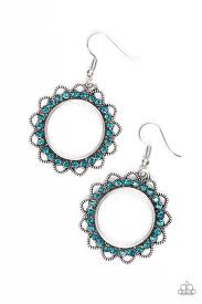 Bring Your Tambourine Blue Earrings