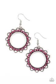 Bring Your Tambourine Pink Earrings