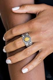 Butterfly Belle Yellow Ring - Angie's $5.00 Bling