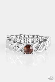 Cache Out Brown Skinny Band Ring