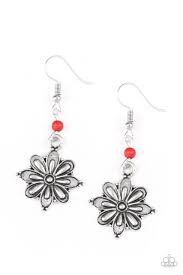 Cactus Blossom Red Earrings