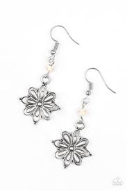 Cactus Blossom White Earrings