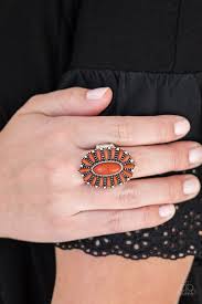 Cactus Cabana Orange Ring - Angie's $5.00 Bling