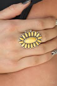 Cactus Cabana Yellow Ring - Angie's $5.00 Bling