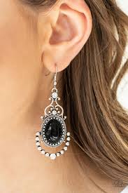 Cameo and Juliet Black Earrings
