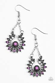 Cancun Can-Can Purple Earrings