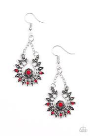 Cancun Can-Can Red Earrings