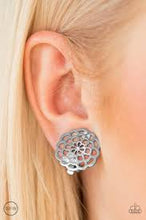 Load image into Gallery viewer, Carefree Carnation Silver Clip On Earrings