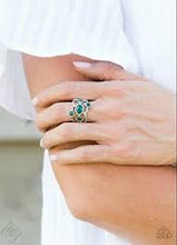 Load image into Gallery viewer, Carnival Catwalk Green Ring - Angie&#39;s $5.00 Bling