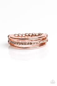 Center Court Copper Skinny Band Ring