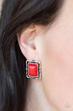 Load image into Gallery viewer, Center Stagecoach Red Post Earrings