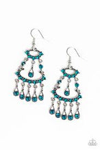 Load image into Gallery viewer, Chandelier Shimmer Blue Earrings