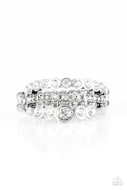 Cherish the Glitter White Skinny Band Ring