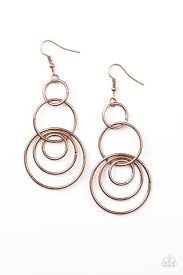 Chic Circles Copper Earrings