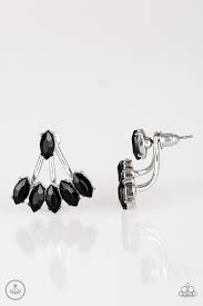 Chicly Carnivalesque Black Jacket Earrings