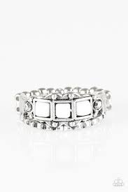 Color Me Empressed White Skinny Band Ring