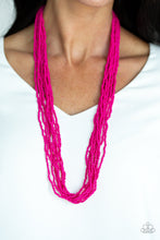 Load image into Gallery viewer, Congo Colada Pink Seed Bead Necklace