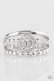 Cost of Living White Skinny Band Ring