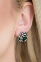 Load image into Gallery viewer, Courtly Courtliness Green Post Earrings