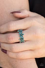 Load image into Gallery viewer, Daisy Dazzle Blue Skinny Band Ring - Angie&#39;s $5.00 Bling