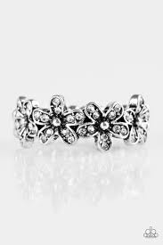 Daisy Dazzle White Skinny Band Ring