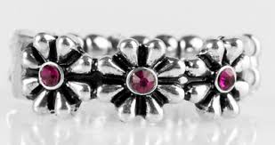 Dancing Daisies Purple Skinny Band Ring