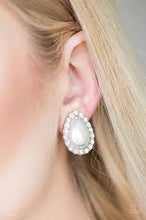 Load image into Gallery viewer, Dapper Dazzle White Clip On Earrings