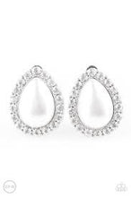 Load image into Gallery viewer, Dapper Dazzle White Clip On Earrings
