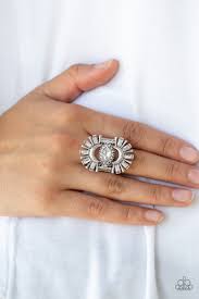 Deco Diva White Ring - Angie's $5.00 Bling